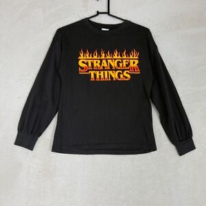 Kids Zara Stranger Things Long Sleeve T Shirt Black Graphic Print Kids Size 10
